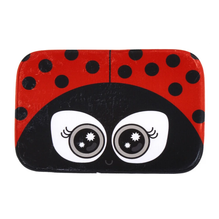 

Antiskid Mat Doormat Area Rug Carpet Bathroom Floor Mat Outdoor Indoor Home Dining Room Decor 40cm*60cm ladybug red black