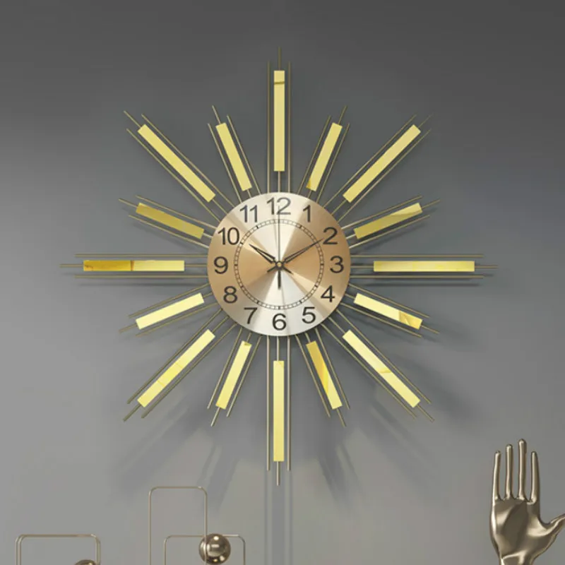 

Luxury Art Wall Clock Modern Simple Fashion Silent Metal Round Wall Clock Relogio De Parede Nordic Living Room Decoration MM60WC