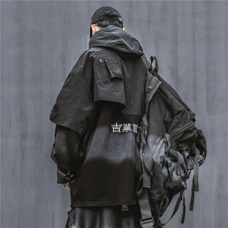 11 BYBB'S DARK Techwear Hoodie Mens 2021 Fake two Pieces Embroidery Pullover Hip Hop Streetwear Hoodies Sweatshirts WB078