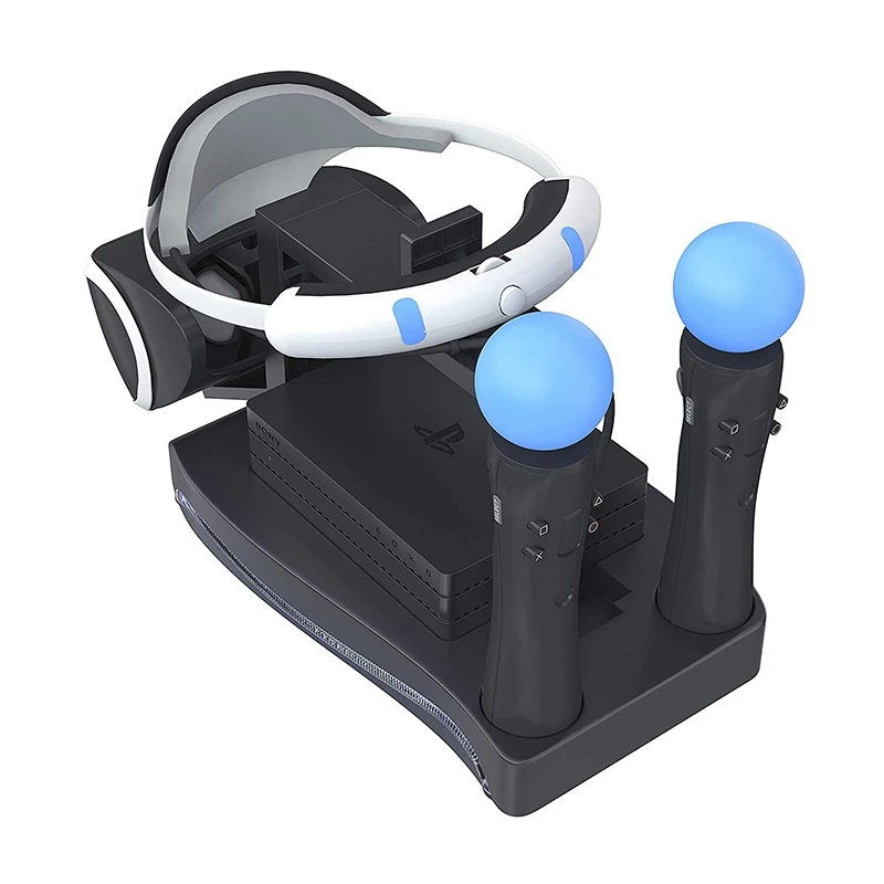 4 in 1 Game Handle Charger Bracket for Sony PS4 VR Second Generation Game Controller Charger Base Headset Charging Stand