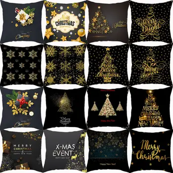 

Christmas Cushion Cover Decorative Sofa Cushions Home Decor Polyester Single Side Printed Pillowcover Throw Pillows Pillowcases