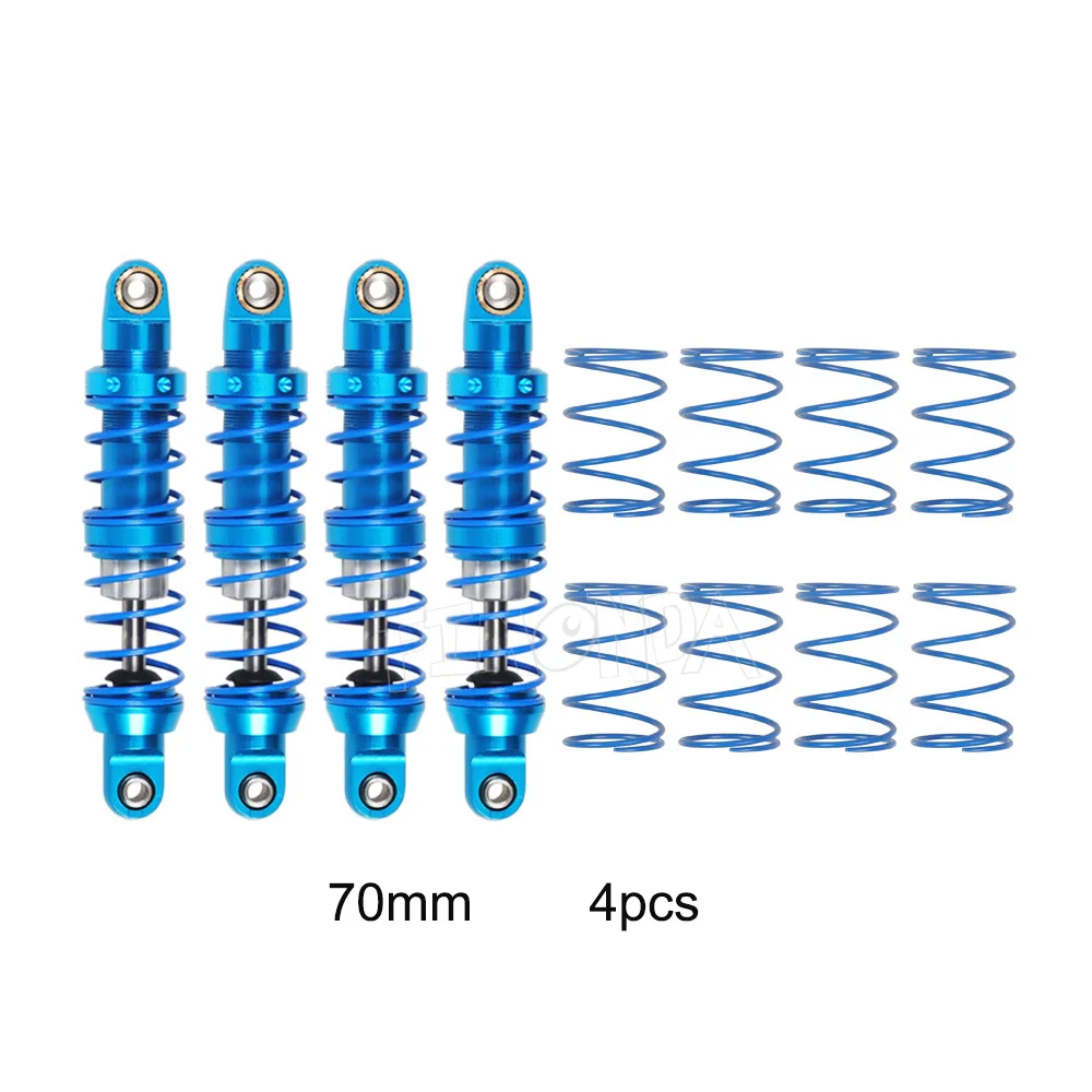 Регулируемый масляный амортизатор 70 мм 80 мм 90 мм 100 мм 110 мм 120 мм металлический гидравлический демпфер для 1/10 RC Гусеничный TRX4 D90 SCX10 CC01 - Цвет: 70mm 4pcs
