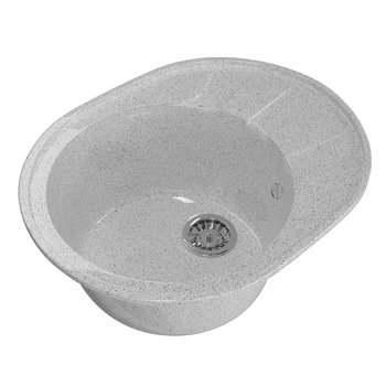 

Мойка ML-GM Gloss 02 овальная с крылом, серая, 460*580*180 мм