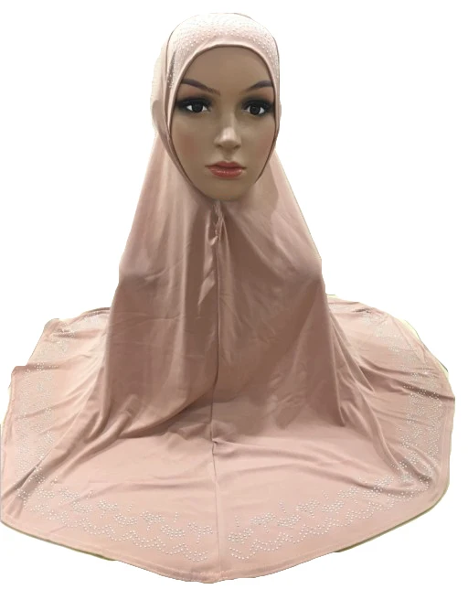 Один кусок Hijab шарф Мусульманский Amira молитва Khimar шляпа Женщины исламский головной убор над головой тюрбан, головной платок полное покрытие поклонения службы - Цвет: Camel