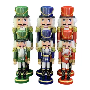 

Christmas Nutcracker Wooden Stable Handpainted Retro Soldiers Figures Puppet Xmas Decor Gift for Home Holiday Party