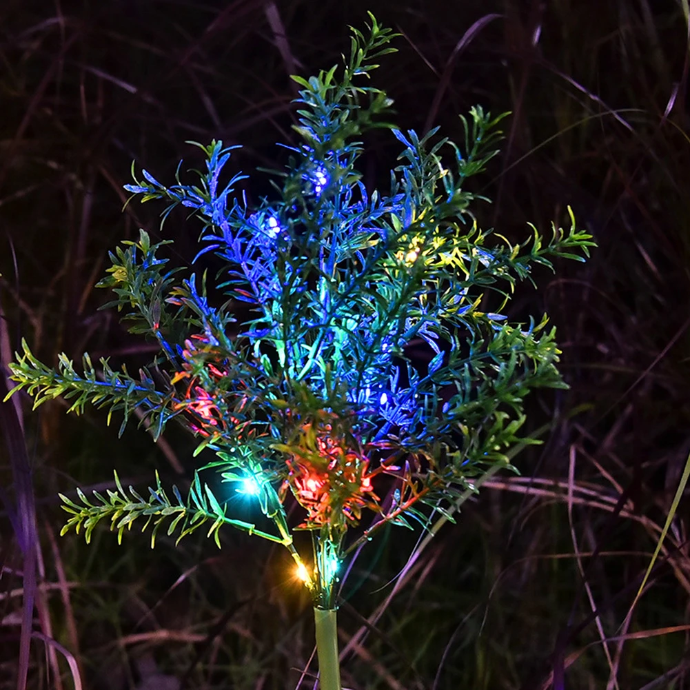 15LEDs Solar Power Simulation Christmas Tree Decorative Easy Install Landscape Lawn Light Party Colorful Garden Durable Outdoor