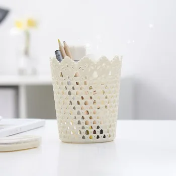 

Plastic Storage Baskets Hollow Flower Pen Pencil Brush Holder Laundries Storage Basket Desktop Storage Home Storage Organizer