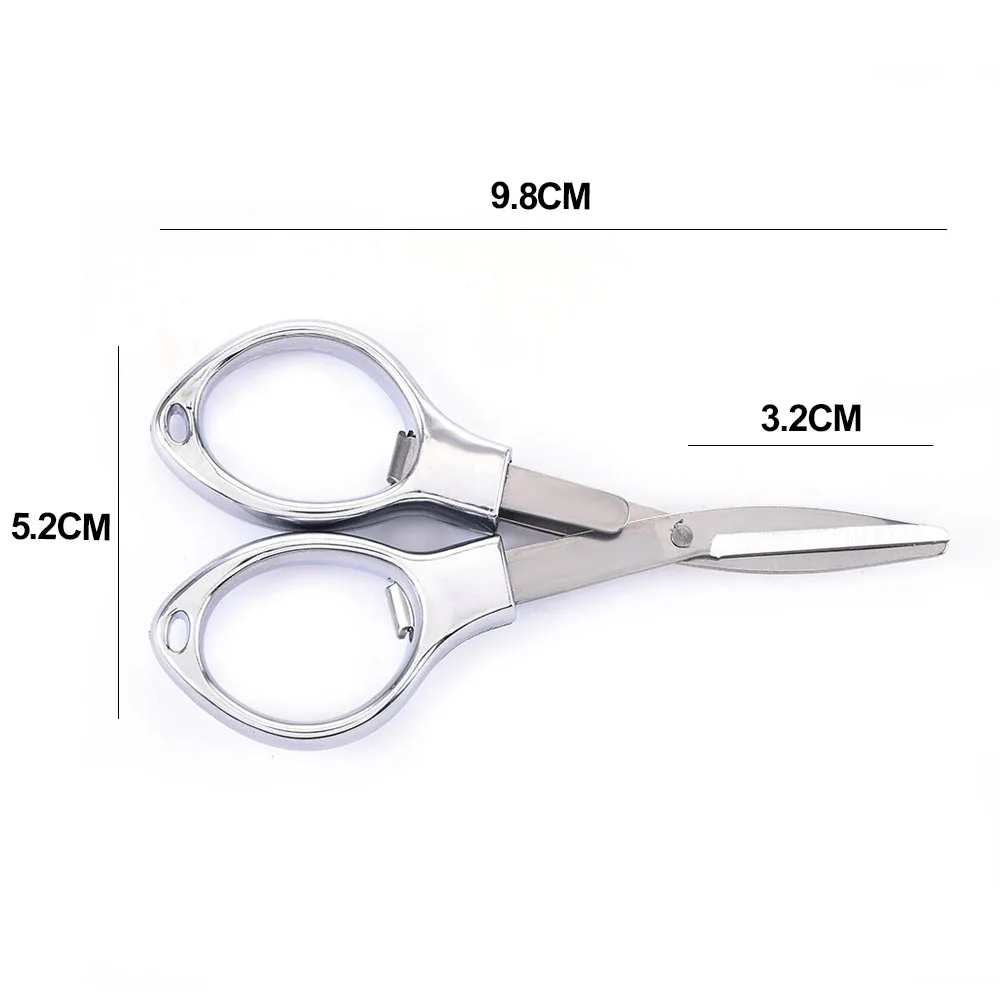 1Pcs Multifunction Stainless Steel Plastic Handle Foldable Scissors Portable Stationery Office DIY Tool Fishing Line Scissors 3