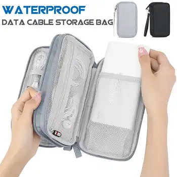 

Double Layer Digital Accessories Bag Charging Treasure Mobile Phone Pouch Headphone Cable Data Cable for Traveling Organizer Bag