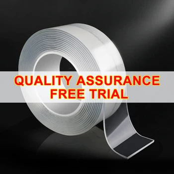 

FREE RETURNS - 3M/5M Nano Magic Tape Double Sided Tape Transparent NoTrace Reusable Adhesive Tape Cleanable Home gekkotape New