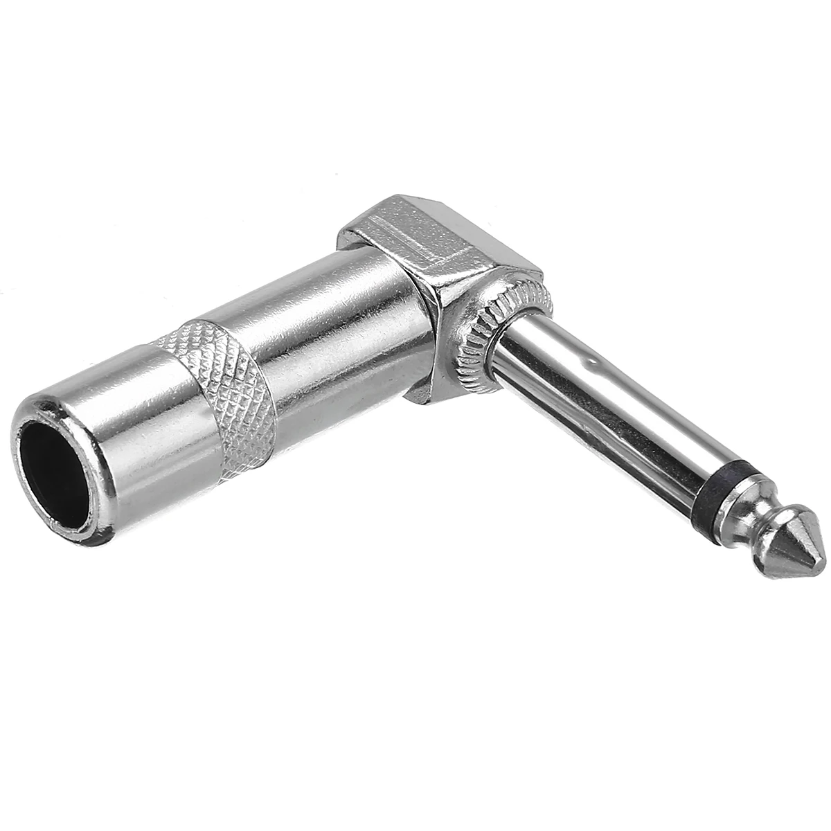 1/4" 6.35mm Speakers Phone Plug Nickel Plated 4pcs High Quality Guitar Audio Jack Right Angle Male Mono Connector