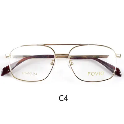 Классические прямоугольные очки титановая оправа для очков для мужчин и женщин золото/серебро/черный/серый - Цвет оправы: C4