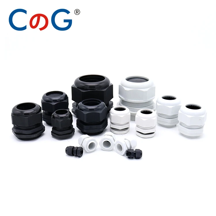 

CG 10pcs BLack Color Water-proof Nylon Plastic Cable Gland Connector for 3-21mm Cable Wire M12x1.5 M16/18/20/25/32/36/40x1.5