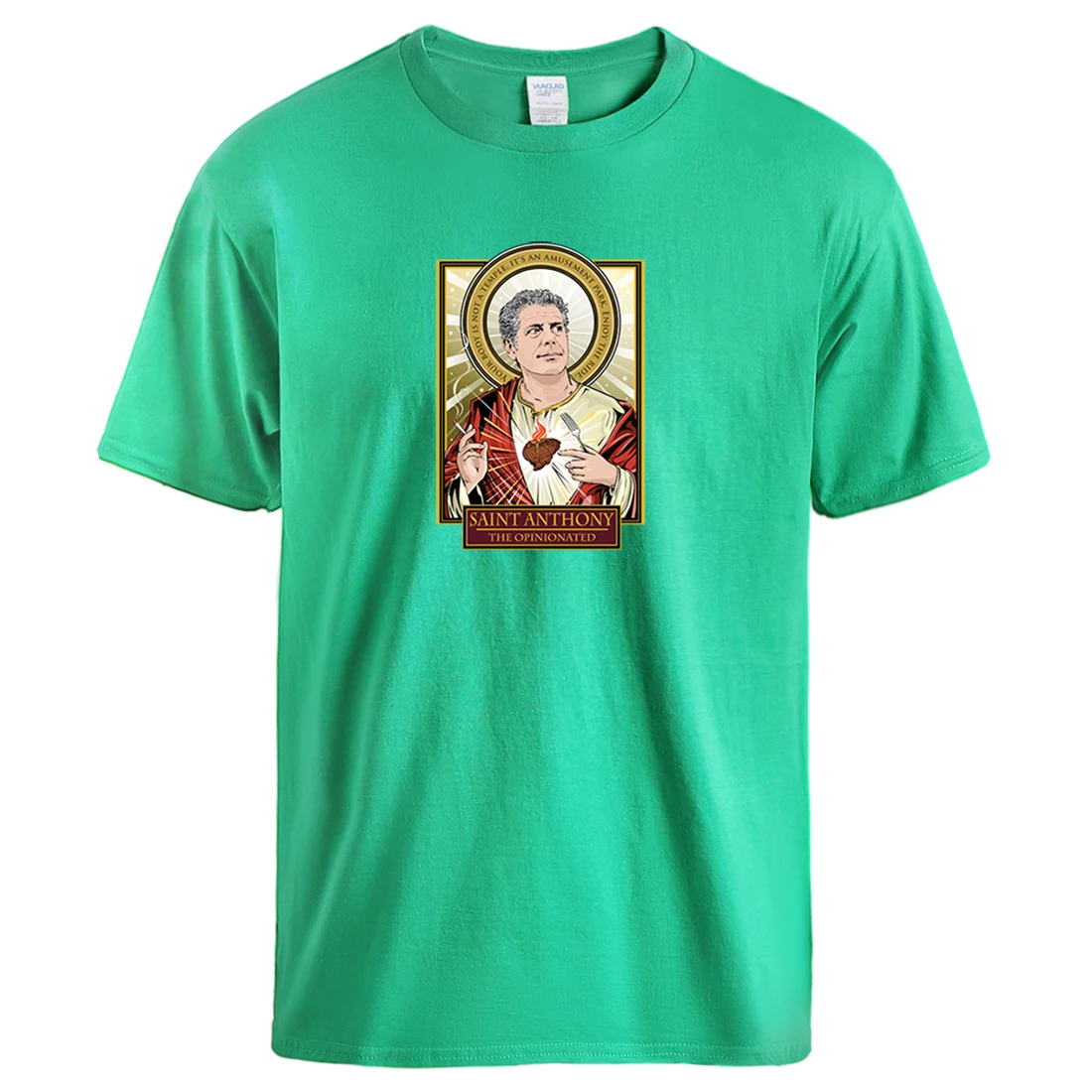 

Mans Pulp Fiction Saint Anthony T-shirts 2020 Casual Streetwear Tshirts Summer Harajuku Men T Shirt Short Sleeve Cotton Clothing