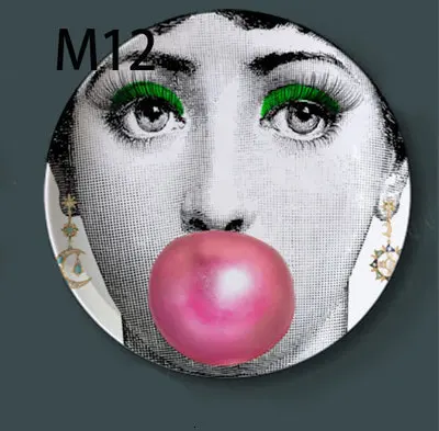 BB Изысканное Украшение Artesanato Fornasetti Рукоделие украшение керамика Hogar Manualidades Fornasetti тарелка фарфоровые настенные тарелки - Цвет: BB