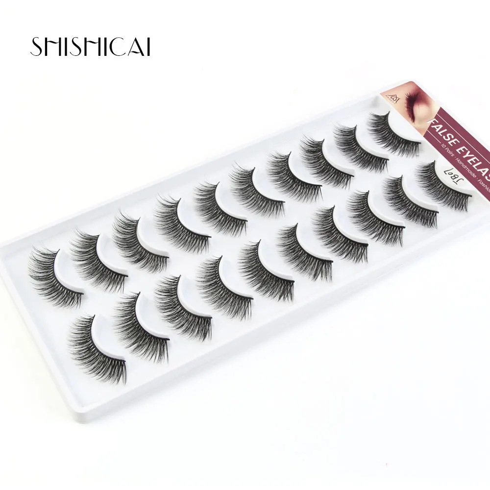 10 pairs/pack Faux 3d Mink Lashes Natural False Eyelashes Extension Soft Mink Eyelashes Beauty Makeup Cruelty free