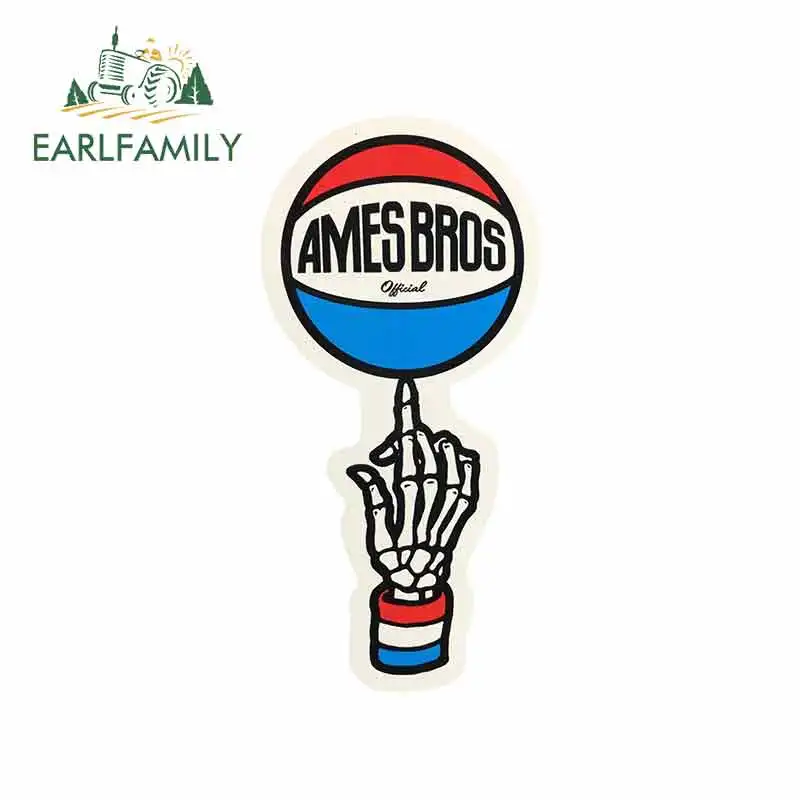 

EARLFAMILY 13cm x 6.5cm for AMES BROS Basketball Logo Oem Car Stickers Sunscreen Vinyl JDM Bumper Trunk Truck Graphics Decal