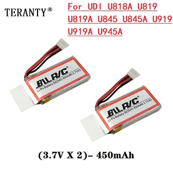 

2PCS U818A U819 U819A U845 U845A U919 U919A U945A RC Helicopter Rechargeable 7.4V 450mAh Lipo Battery RC Quadcopter Spare Parts