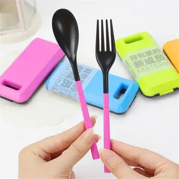

Portable Travel Dinnerware Set Korean Stylish Tableware Folding Cutlery Fork Chopsticks Set For Kids