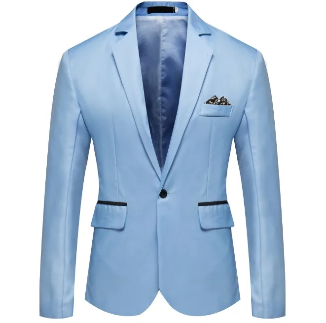 MJARTORIA, новинка, Мужской приталенный модный Блейзер, пиджак, черный, синий, размера плюс M-2XL, мужские блейзеры, мужские свадебные пальто - Цвет: color 8