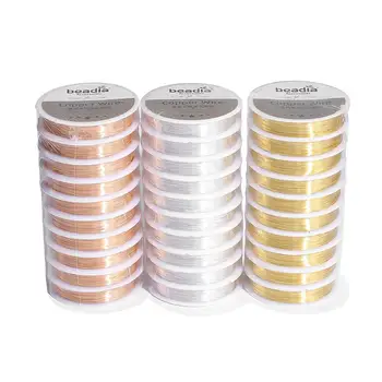 

0.3-0.8mm gold/kc gold/silver color copper wire for Bracelet Necklace DIY Colorfast Beading Wire Jewelry Cord String