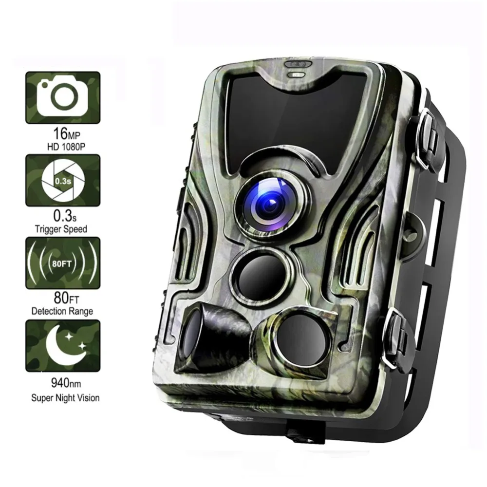 HC-801A охотничья камера с литиевой батареей 5000 мАч 16MP 64GB камера для слежения IP65 фото ловушки 0,3 s 850nm Дикая камера