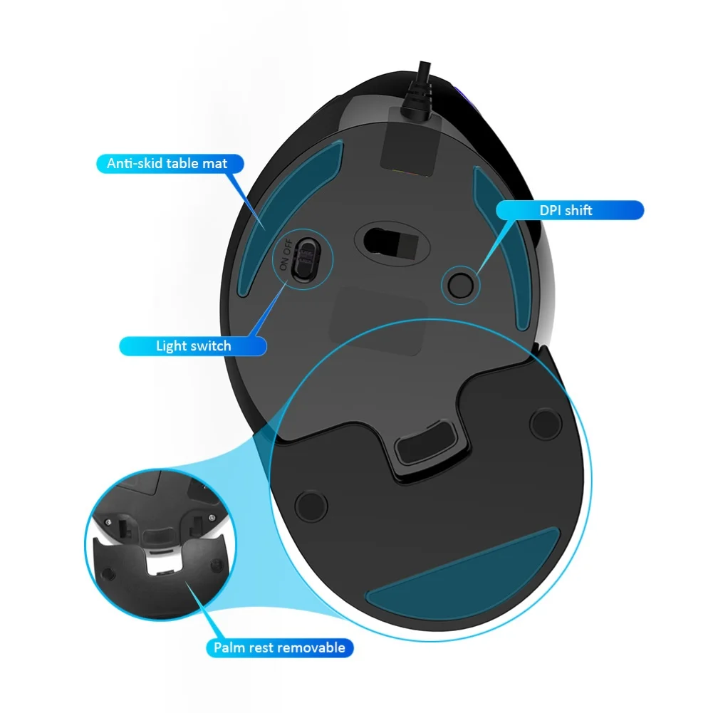 Мини Bluetooth 4,0 Двухрежимная беспроводная мышь 4000 dpi эргономичная перезаряжаемая Бесшумная мышь для вертикальной мыши ПК
