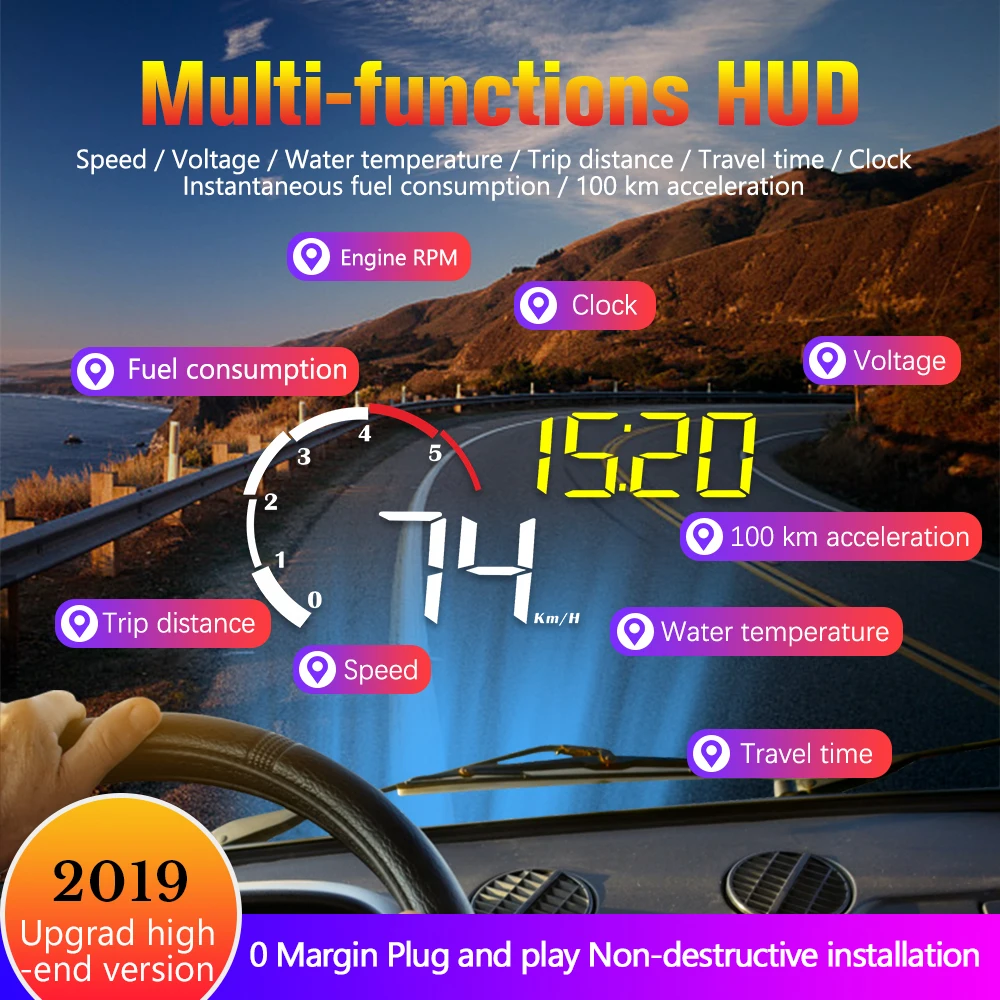 M10 Автомобильный дисплей OBD2 напоминание о усталости вождения скорость сигнализации навигационный проектор дисплей для сигнализации скорости dfdf