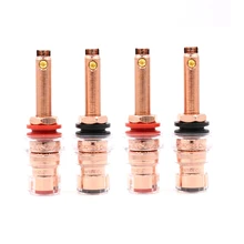 

4pcs Hi-End Eutectic Copper Red Coppper plated plug hifi Speaker Amplifier Binding Post Terminal HI-END