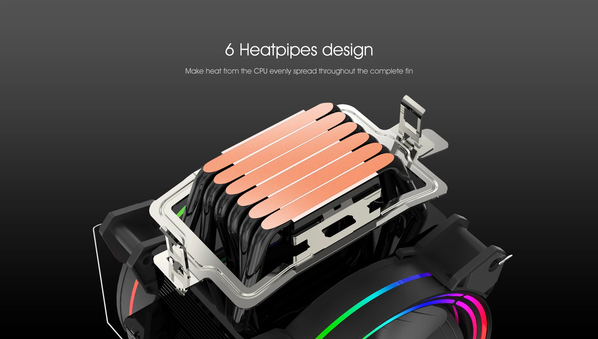 ALSEYE H120D CPU Cooler RGB Fan 120mm PWM 4 Pin 6 Heat Pipes Cooler for LGA 775 115x 1366 2011 1200 AM2+ AM3+ AM4 support X99