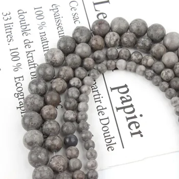 

Gray Maifan Jaspers Stone Beads Round Loose Spacer Bead For Jewelry Making Natural Stone Diy Accessories 4 6 8 10 12 mm 15"