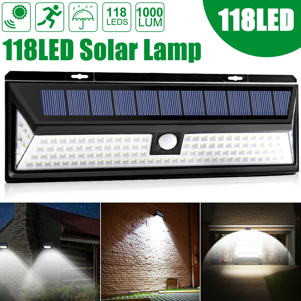 1/2 шт. солнечного света 32/52/118LED солнечные настенные фонари на открытом воздухе