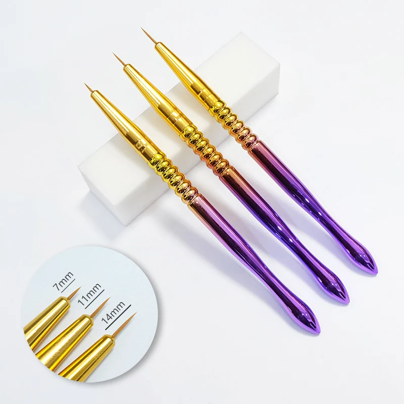 3pcs Dual-ended Nail Art Brushes