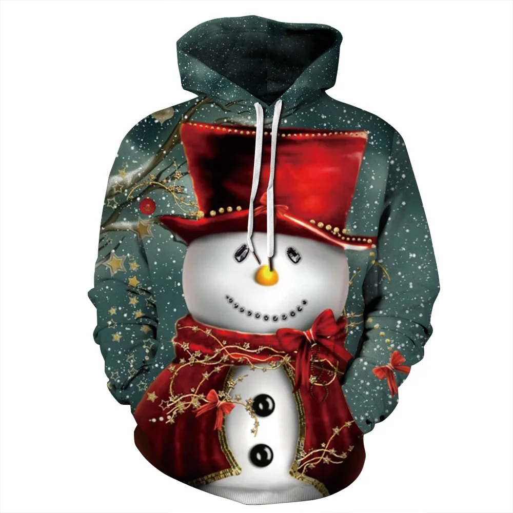 Новейший 3D принт Рождественский Снеговик Лось тематический пуловер толстовки для женщин/мужчин повседневные свободные свитшоты больших размеров Femme подарок - Цвет: 10