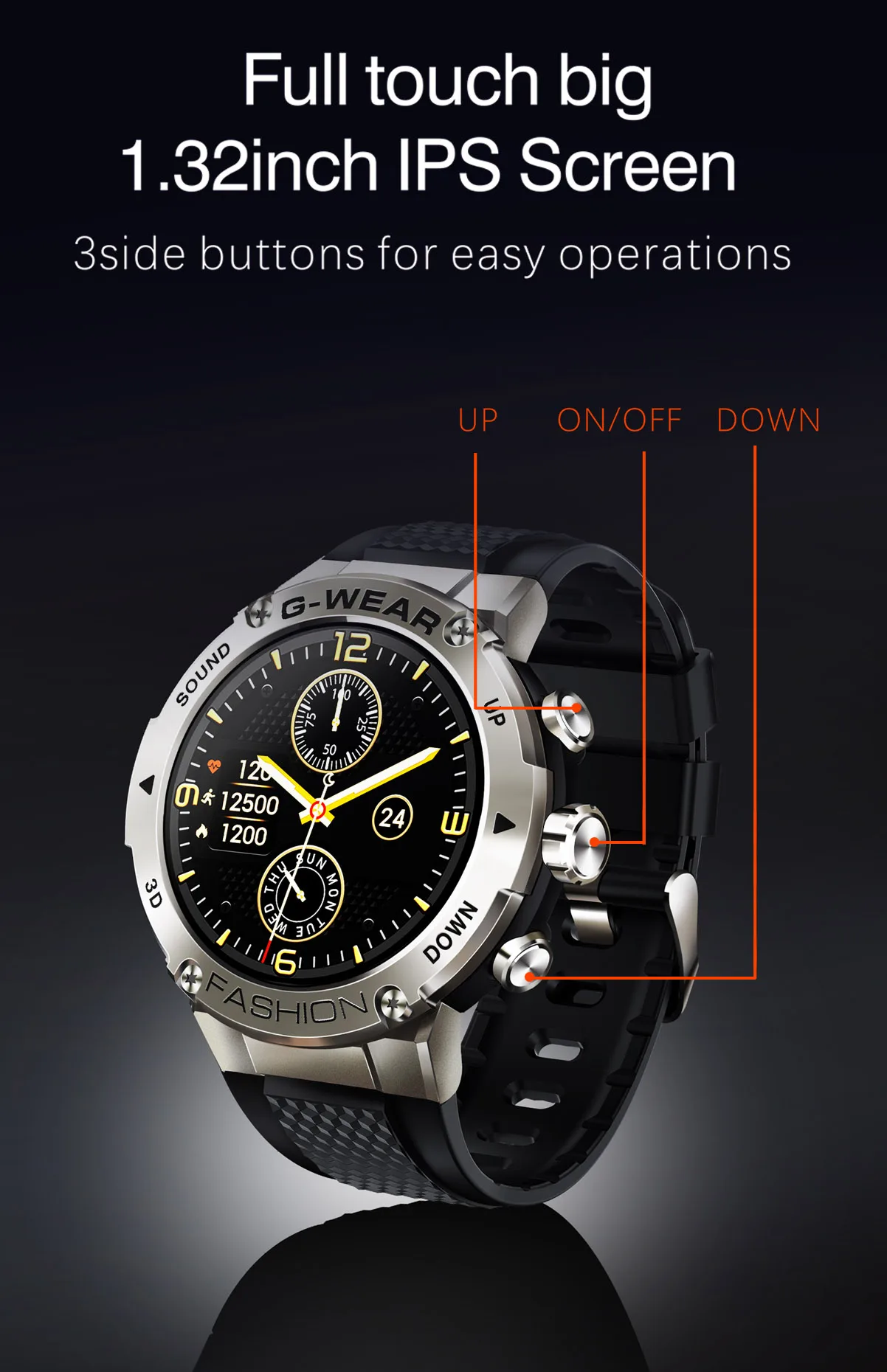 Sports Smart Watch Men BT Phone Call Customize Watch Faces Music Fitness Tracker Super Long Standby Smartwatch Android IOS K28H