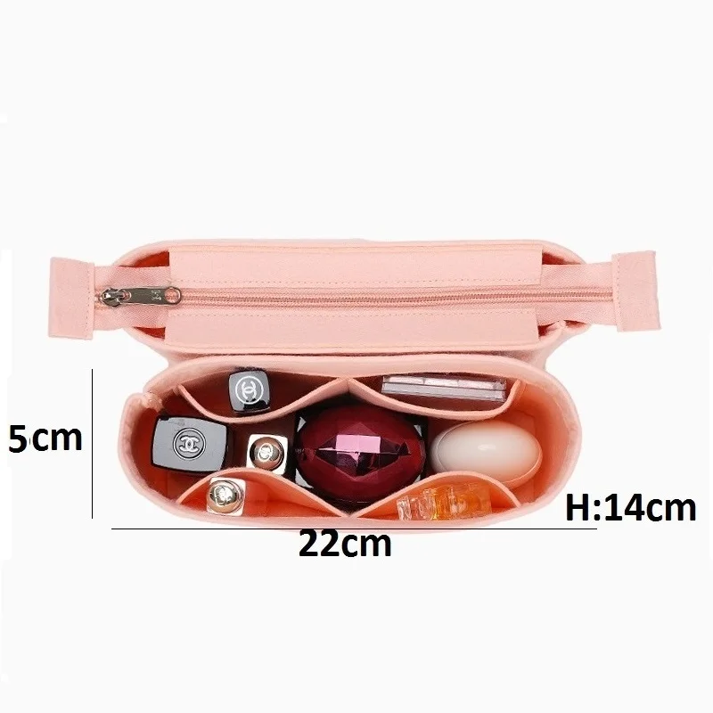 Fits For NeoNoe MM Felt Cloth Insert Bag Organizer Makeup Handbag Organizer Travel Inner Purse Portable Cosmetic Bags