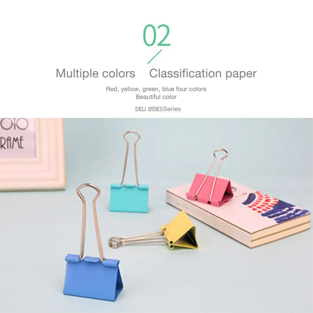 For Deli 8556es No. 6 15MM Color Long Tail Clip Folder Swallow Tail Clip Large Medium And Small Folder 60 / Cylinder Swallowtail