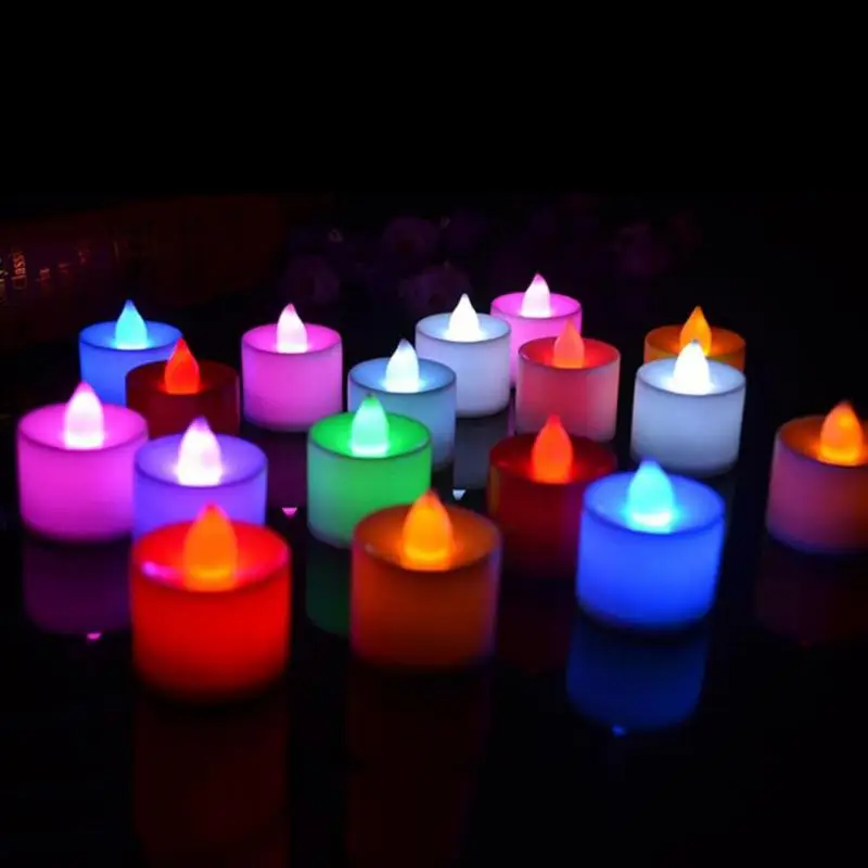 1 шт., креативный беспламенный светодиодный светильник, многоцветная Лампа для моделирования пламени, чайный светильник для дома, свадьбы, дня рождения, украшения, Прямая поставка