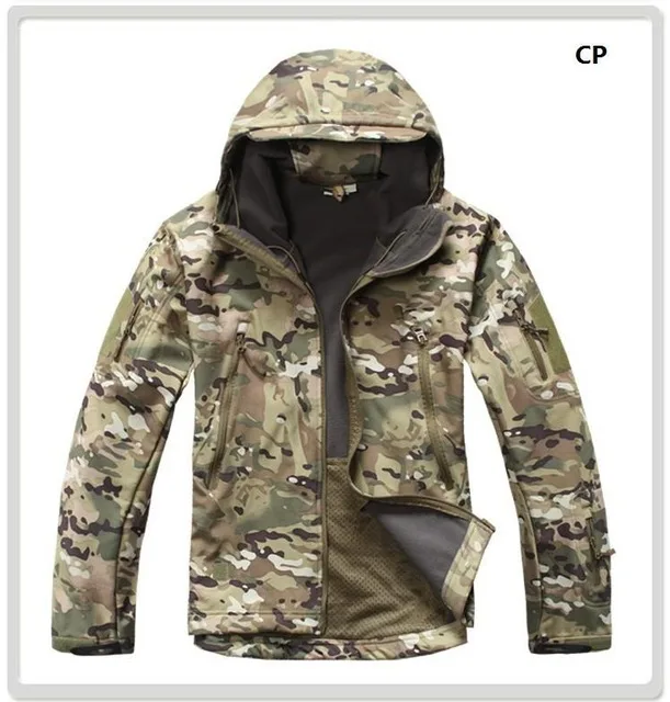 Скрытень Акула кожа софтшелл V5 Военная тактическая куртка для мужчин водонепроницаемый пальто камуфляж с капюшоном армейская камуфляжная одежда - Цвет: MC