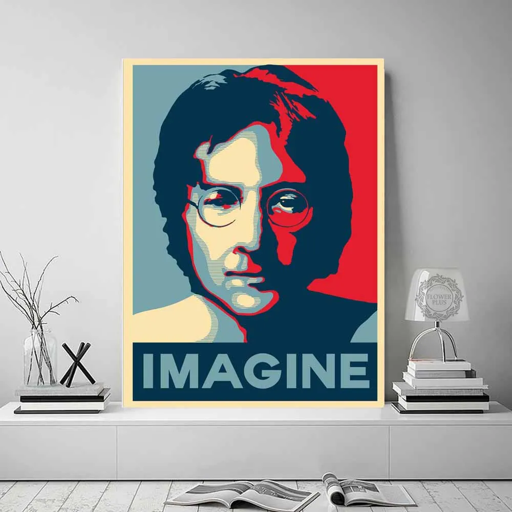 John Lennon Imagine Artwork Printed on Canvas