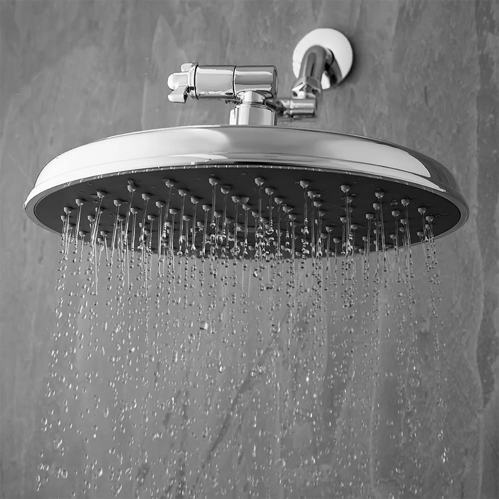 

9-inch Round Rain Shower Head with Angle Adjustable Shower Arm Extension Rainfall Shower Head G1/2 Bathroom Rainfall Showerhead