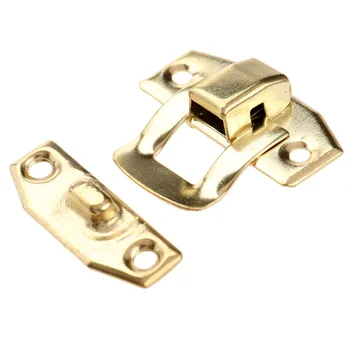 

10pcs/5pcs Latch Hasp Hook Lock 23x20mm screws Vintage Decorative Gold Metal Buckle Jewelry Box Case Chest furniture Hardware