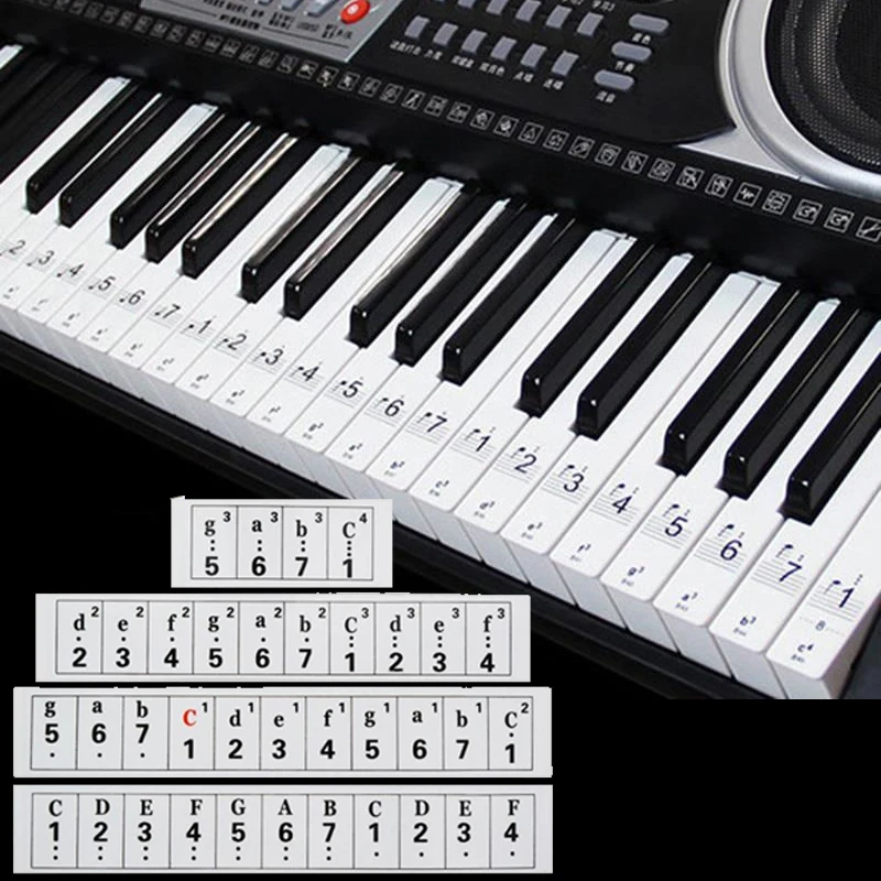 Фортепианная наклейка s учится играть 61/88Key прозрачные листья без остатков черный отличный детский подарок повторное использование наклейка для учащихся