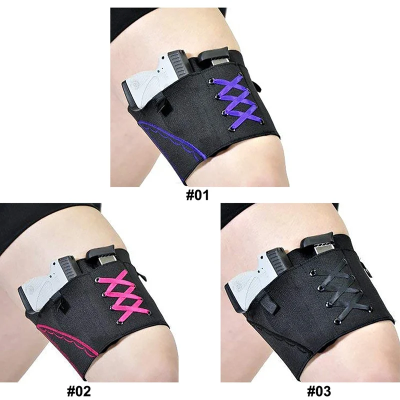 

Lady Anti-slip Adjustable Six Hook-and-eye Garter Pistol Holder Woman Leg Holster