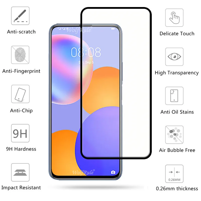 best screen guard for mobile 4-in-1 For Huawei Y9A Glass For Huawei 9A Tempered Glass Full Glue HD Camera Screen Protector For Huawei Y9A Honor 9A Lens Glass phone screen guard