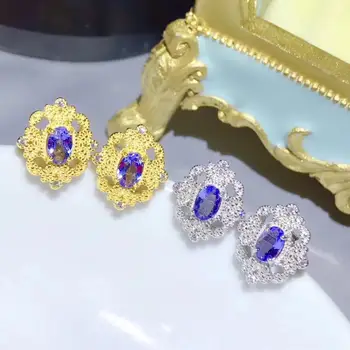 

Natural And Real Tanzanite Earring 925 sterling silver Fine jewelry Tanzanite Earring