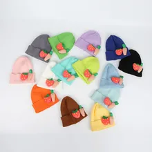 CoolCheer/Новые шапки, шапка s, Детская шерстяная шапка с морковкой, карамельный цвет, осенне-зимний теплый непродуваемый вязаный головной убор