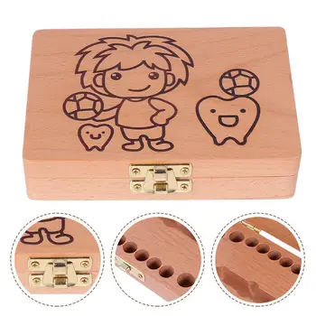 

1 Set of Deciduous Tooth Storage Box Wooden Baby Teeth Keepsake Box for Baby