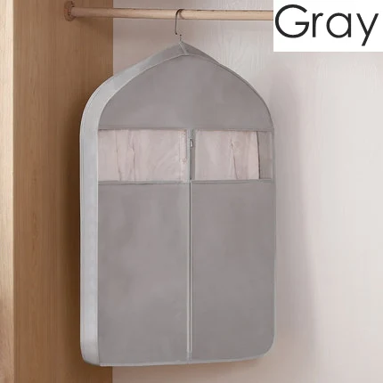 Gray 60X88cm Стереоскопический чехол для одежды для защиты от пыли одежда подвесная одежда платье куртка костюм пальто Чехлы домашний шкаф Органайзер сумка для одежды - Цвет: Gray 60X88cm
