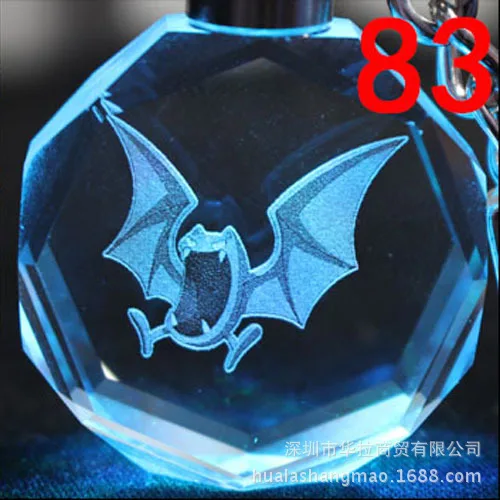 83 Pocket Monster Хрустальный брелок пепел Кетчум Пикачу мультфильм светодиодная вспышка brelok do kluczy ювелирные изделия брелок мода Llavero игрушки - Цвет: 83